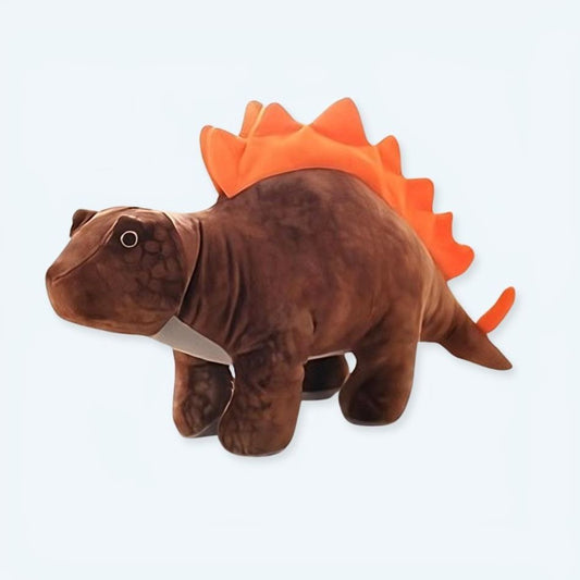 Peluche dino Stégosaure marron tout doux pour enfant