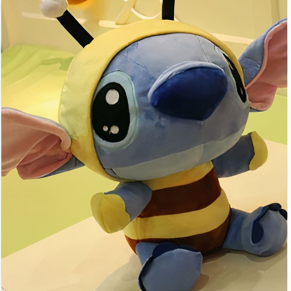 Peluche Stitch déguisé en abeille, câlin doux pour enfants