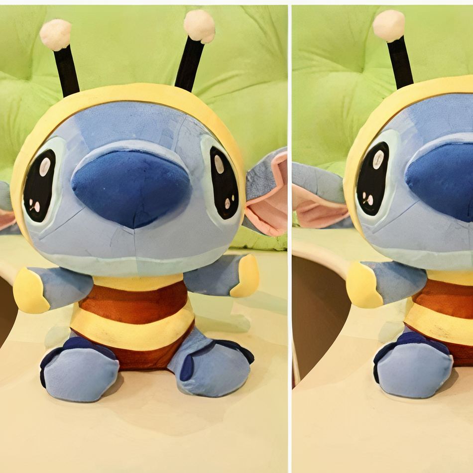 Peluche Stitch déguisé en abeille, câlin doux pour enfants