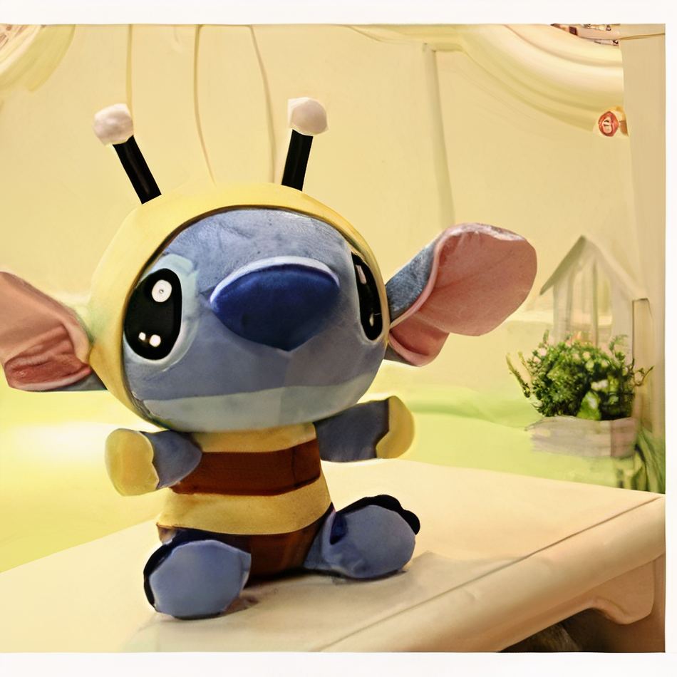Peluche Stitch déguisé en abeille, câlin doux pour enfants