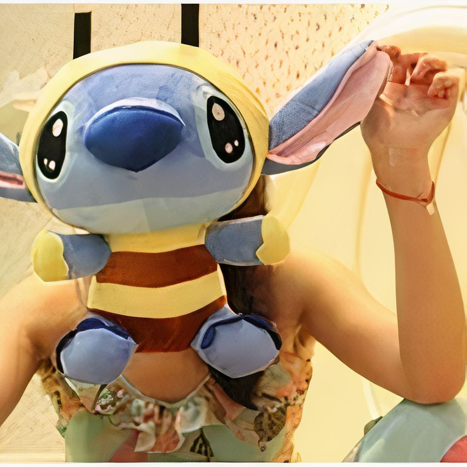 Peluche Stitch déguisé en abeille, câlin doux pour enfants