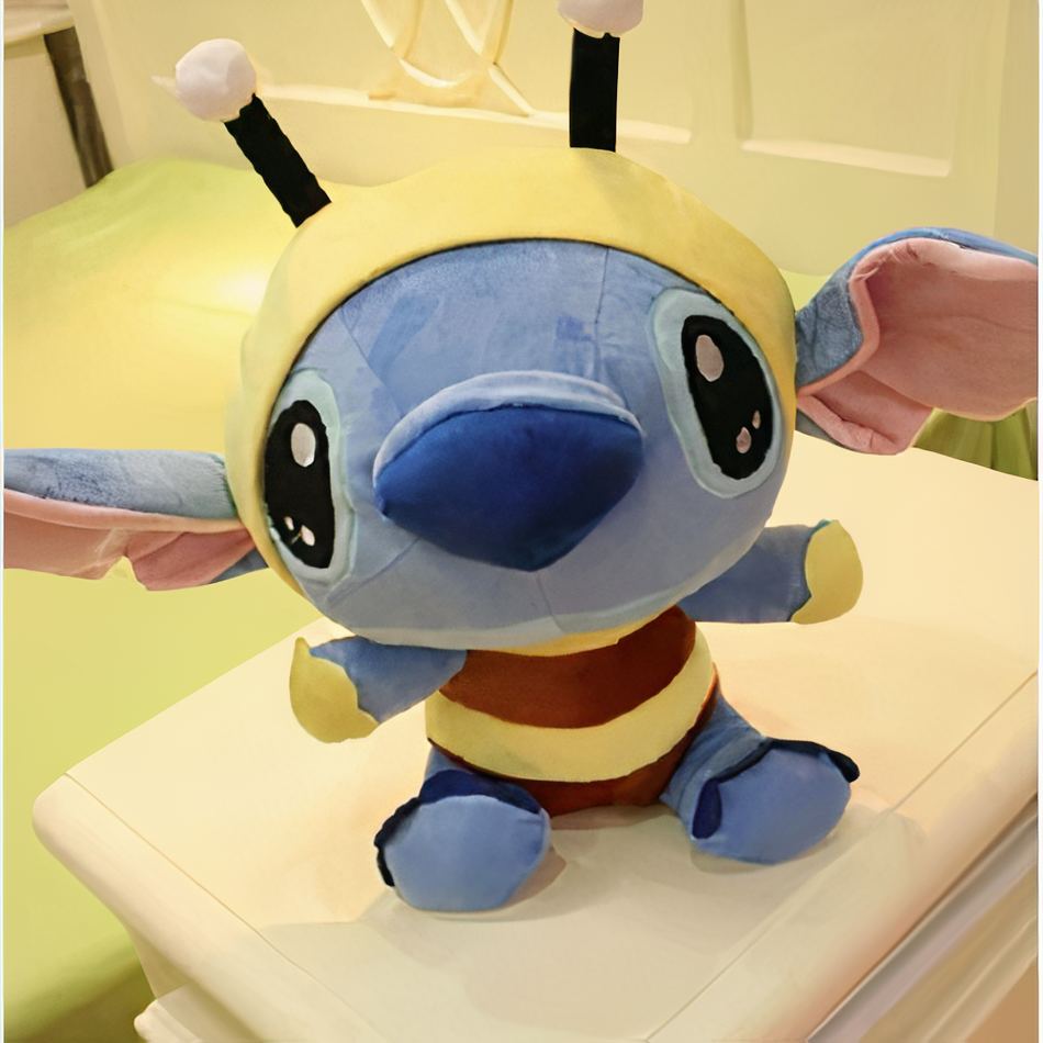 Peluche Stitch déguisé en abeille, câlin doux pour enfants