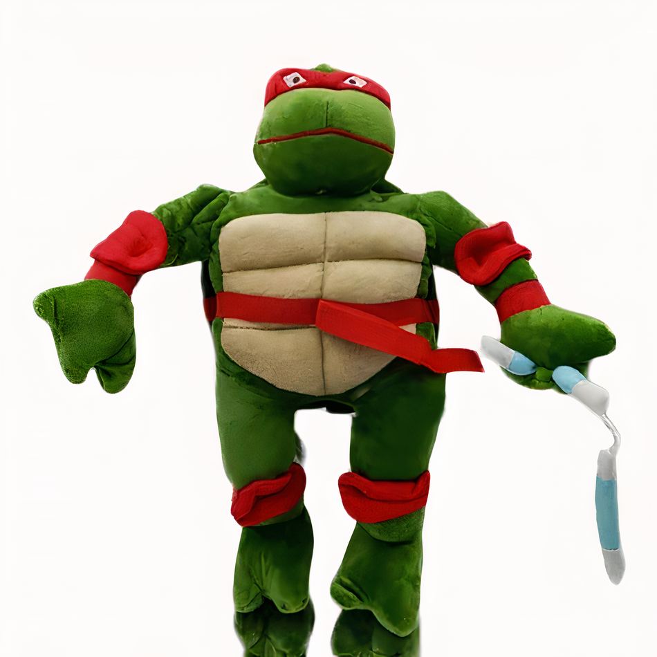 Peluche Tortue Ninja douce verte - Figurine héros pour enfant