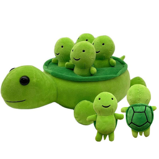 Collection Peluche : Tortue Verte et ses Bébés Tortues