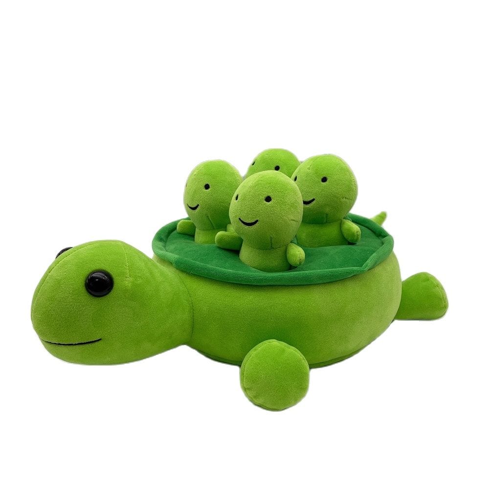 Collection Peluche : Tortue Verte et ses Bébés Tortues
