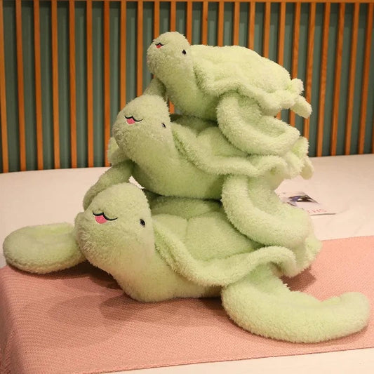 Peluche Tortue Verte et Peluche Poilue