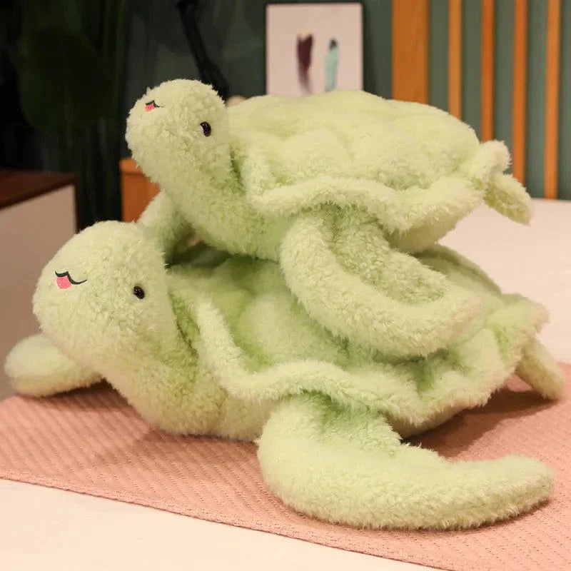 Peluche Tortue Verte et Peluche Poilue