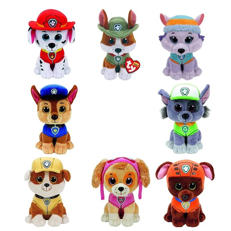 Peluche Tracker Pat Patrouille - chien doux et câlin