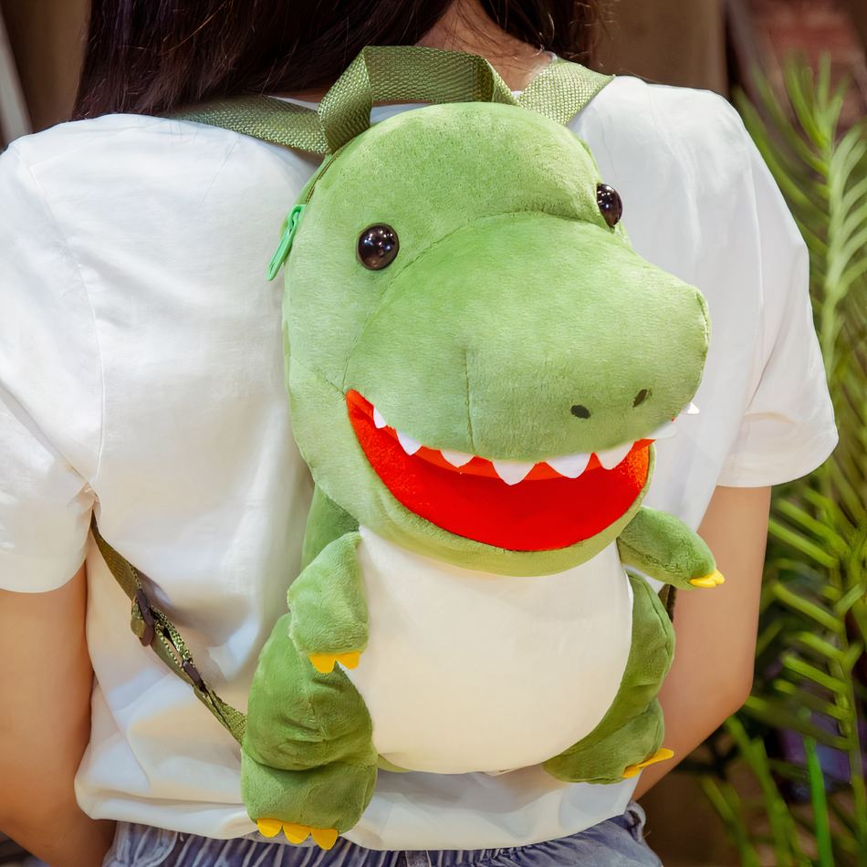 Peluche Tyrannosaure Fun et Douce avec Sac à Dos pour Enfant