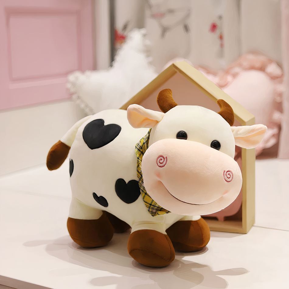 Peluche Vache Coeur Doux - Motif Amour Câlin pour Enfant