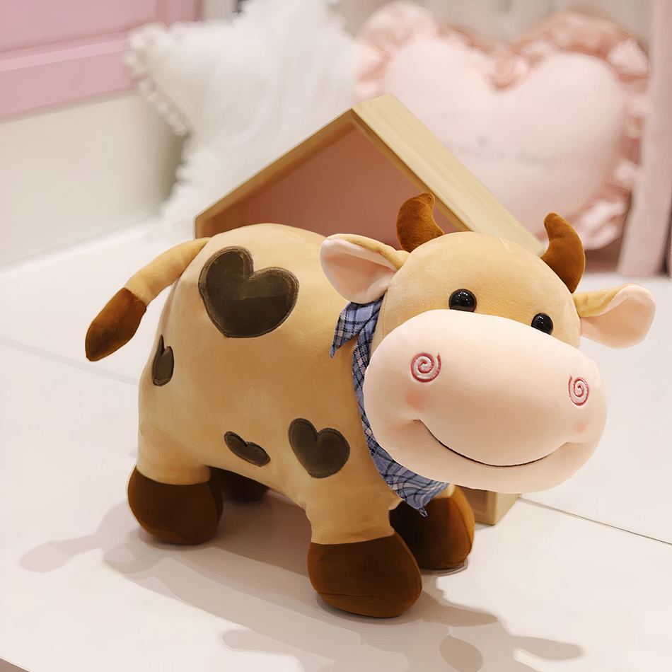 Peluche Vache Coeur Doux - Motif Amour Câlin pour Enfant