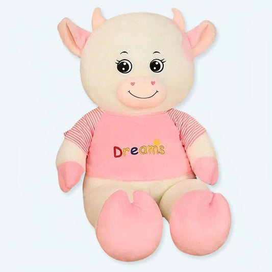 Peluche vache géante rose douce pour décoration de chambre d'enfant