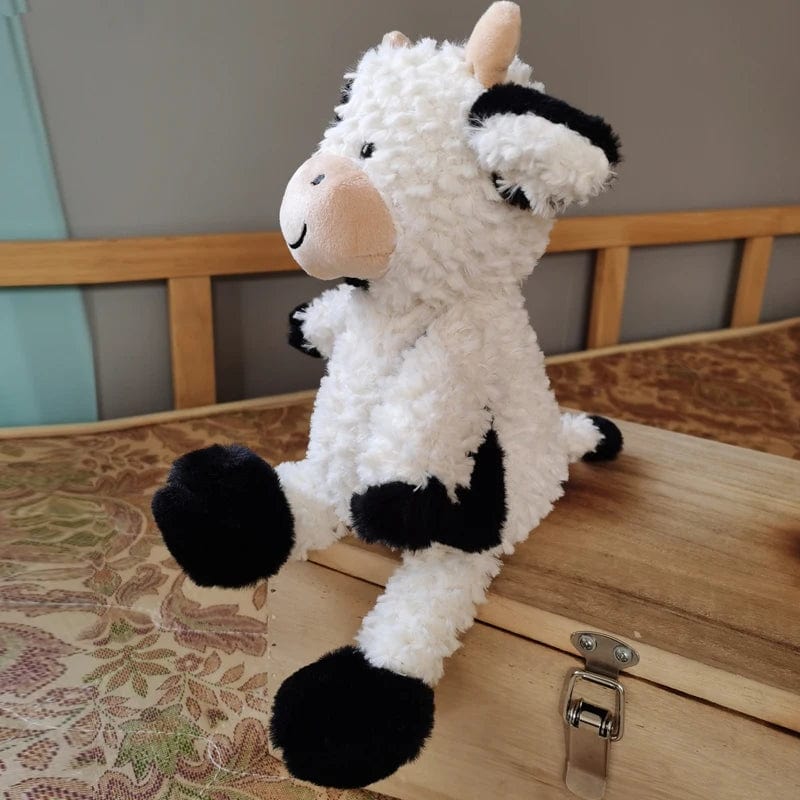 Peluche Vachounette à Fourrure Blanche