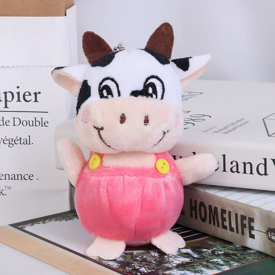 Peluche vache porte-clés mignonne et douce - Idée cadeau originale