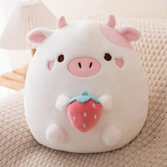 Peluche Vachette Rose et Blanche