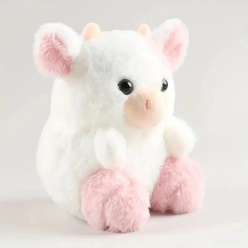 Peluche vache adorable rose et blanche