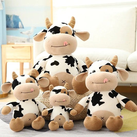 Peluche vache ultra douce qui tire la langue